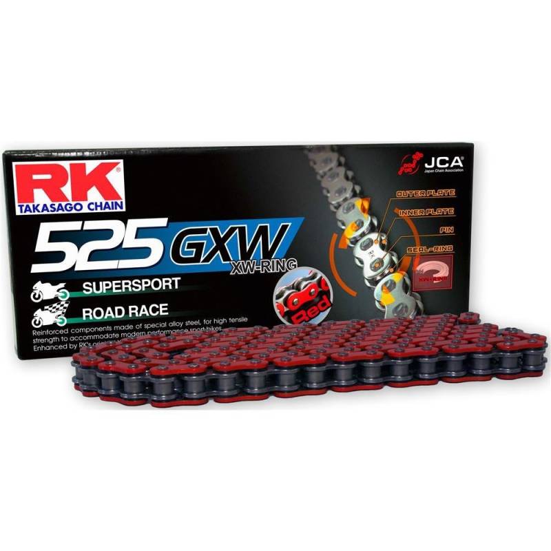 RK chain 525 GXW 110 N red/black open