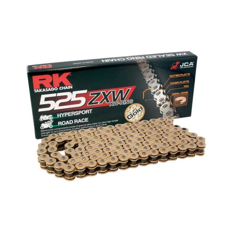 RK chain 525 ZXW 98 N Gold/Gold Open