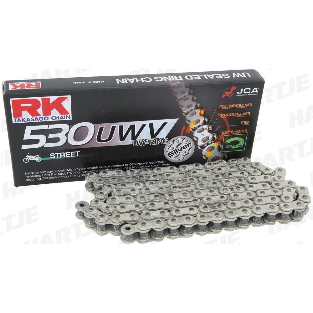 RK chain 530 UWV 120 N silver/silver open