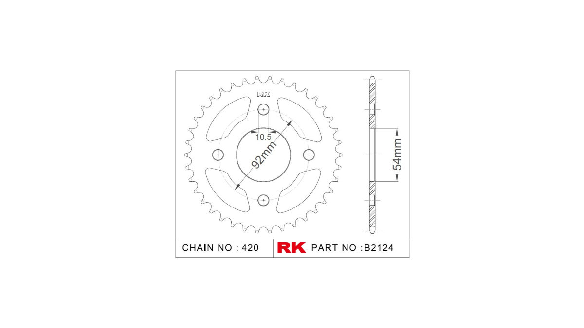 RK chain wheel 420 60Z steel silver