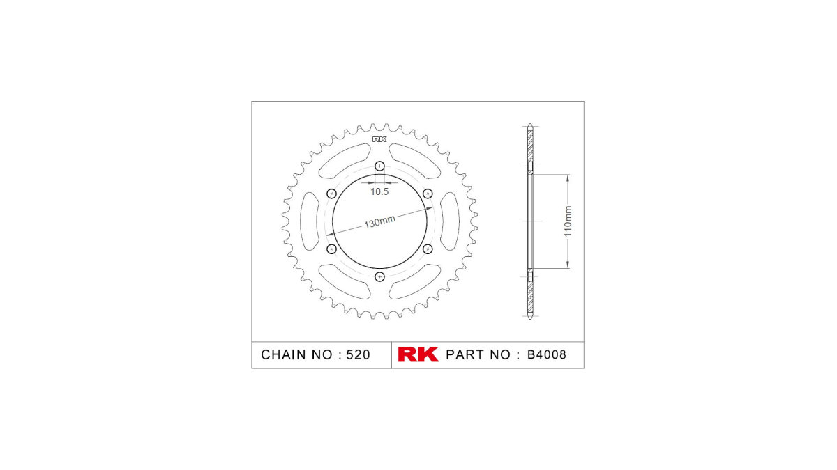 RK chain wheel 520 43Z steel silver