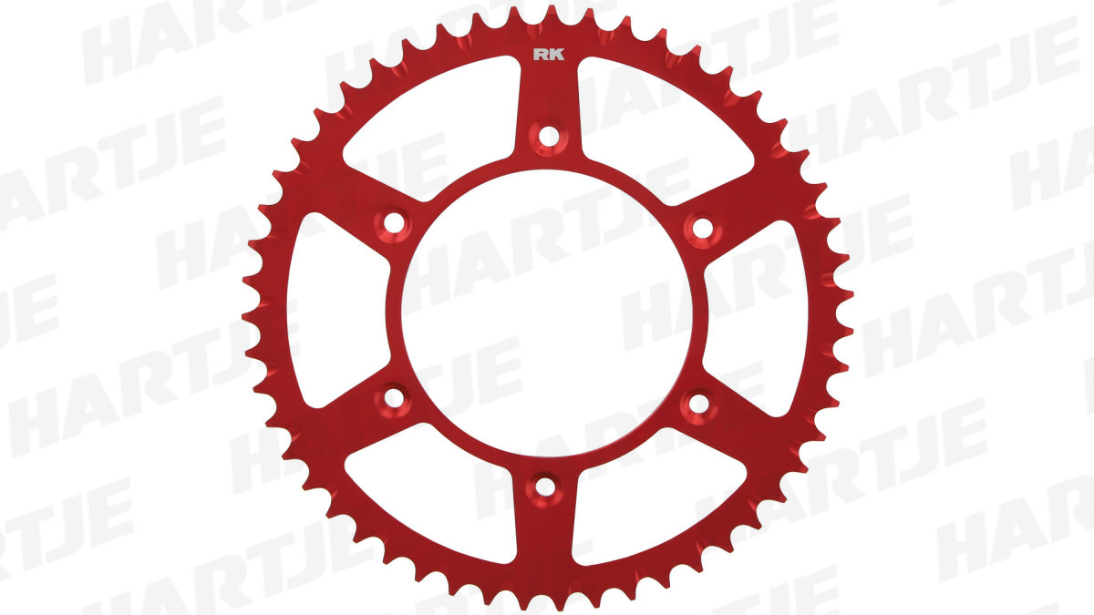 RK chain wheel 520 50Z aluminum reddated red