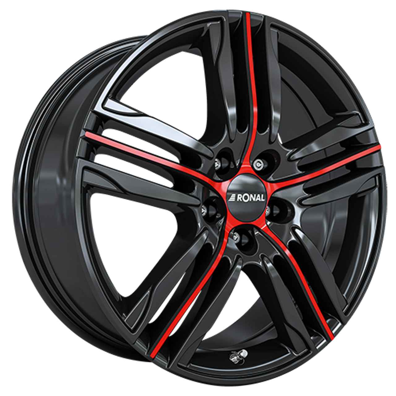 RONAL RONAL R57 MCR jetblack-red spoke 7.0Jx17 4x108 ET25