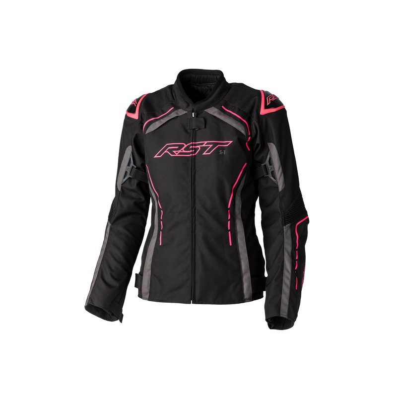 RST Damen S1 CE Textil-Jacke Schwarz/Neon Pink Größe: S