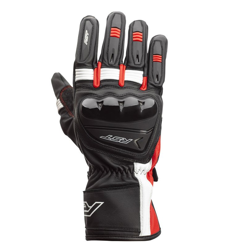 RST Pilot CE Leder Gloves Schwarz/Rot/Weiss Größe: S