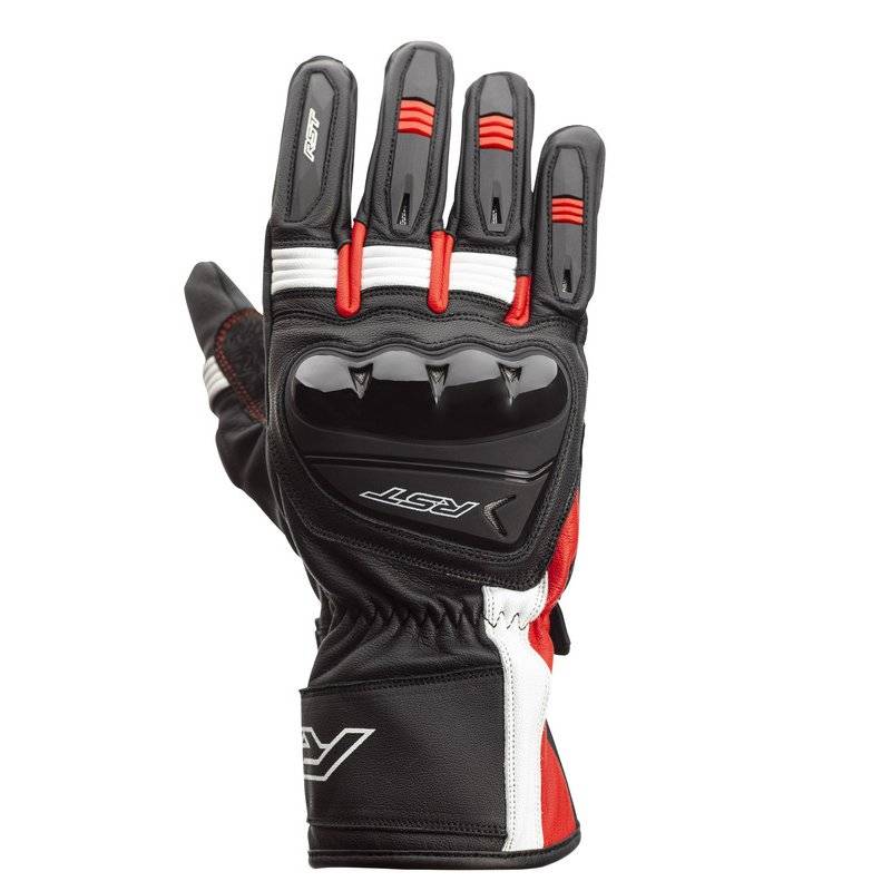 RST Pilot CE Leder Gloves Schwarz/Rot/Weiss Größe: XL