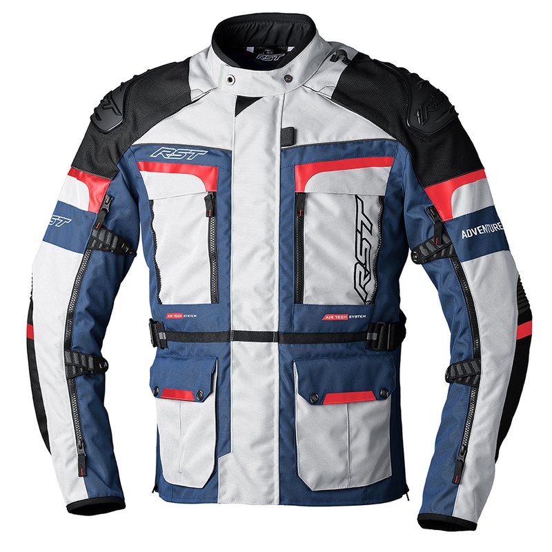 RST Pro Series Adventure-X Textil-Jacke - Silber/Blau/Rot