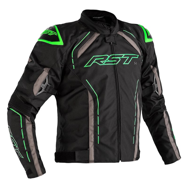 RST S-1 Jacke Textil Schwarz/Grau/Fluo Grün Größe S