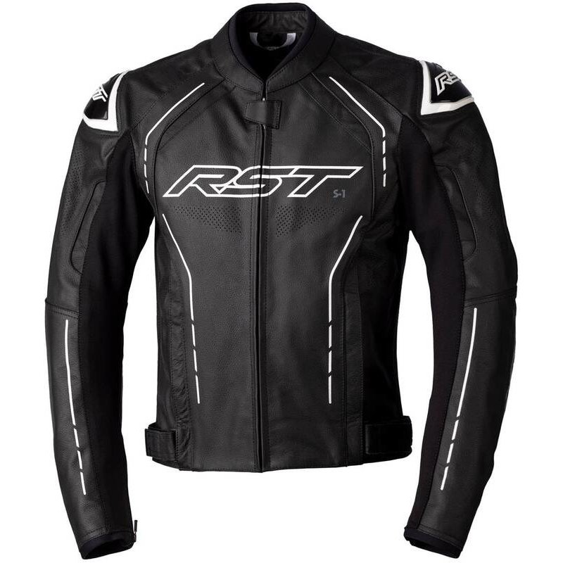 RST S1 CE Lederjacke Schwarz/Schwarz/Weiß Größe: 4XL