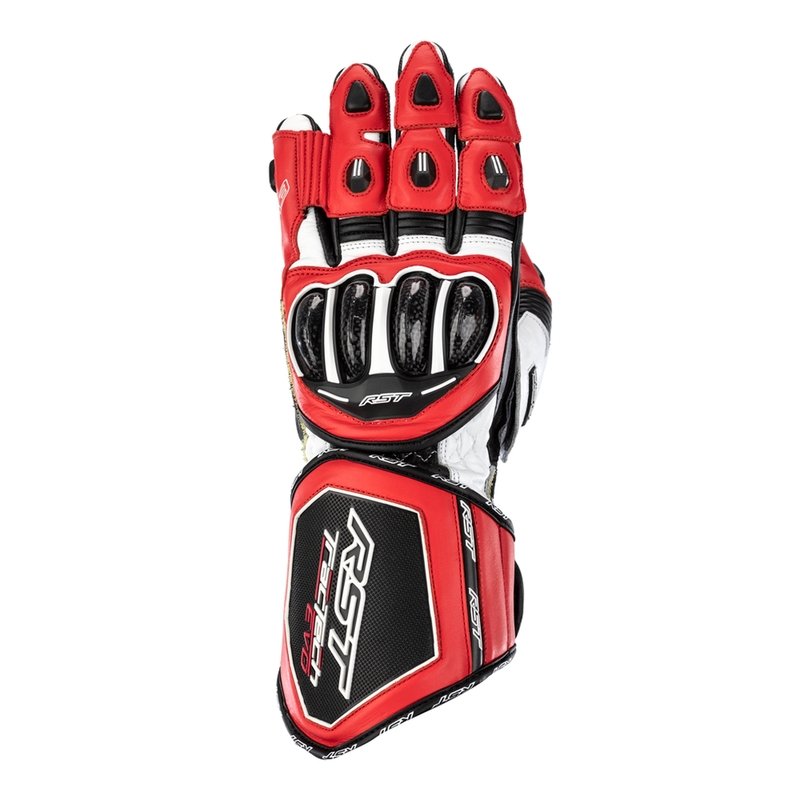 RST TracTech Evo 4 Leder Handschuhe Rot/Weiß/Schwarz Größe: S