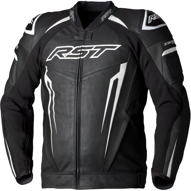 RST TracTech Evo 5 Lederjacke Herren Schwarz/WeisSchwarz Größe: XXL