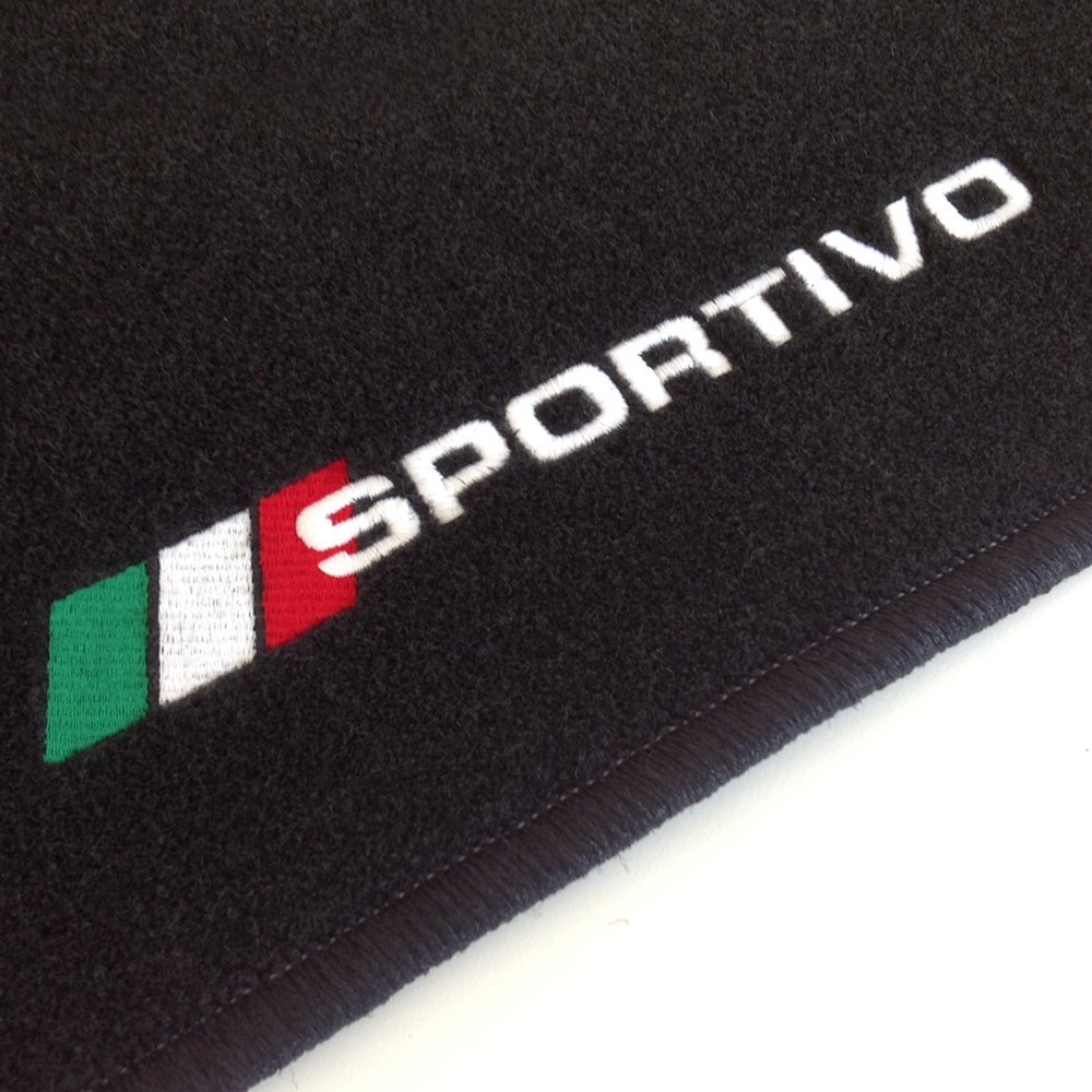 'q100â Nadelfilz) passgenaue Gummimatten Stick "Italien Flagge Design Sportivo schwarz für verschiedene Band und Fiat Modelle. von swor