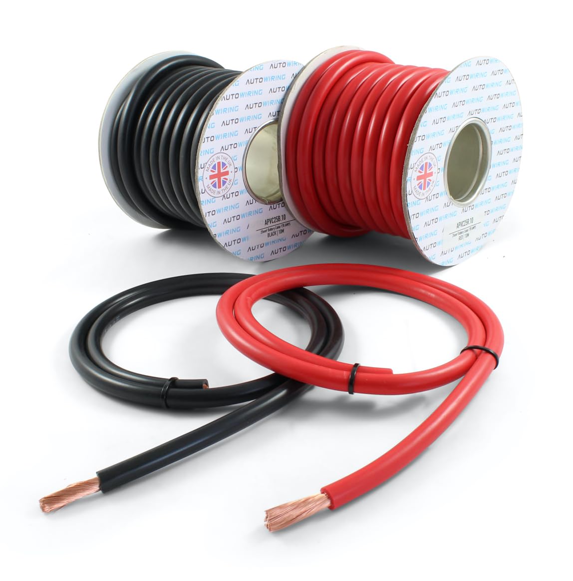 Autowiring Automotive Hi-Flex PVC-Kabel, 170 A, 25 mm², 4 AWG, Batterie/Starter/Wechselrichter/Schweißen, PVC, Rot, 15 m von Autowiring