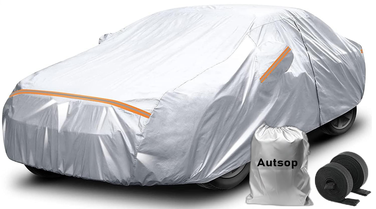 Autoplane Wetterfest Autoabdeckung, 6-Schichtigem Autogarage Hagelschutz Vollgarage Sonnenschutz für PKW (3XXL-us) von Autsop