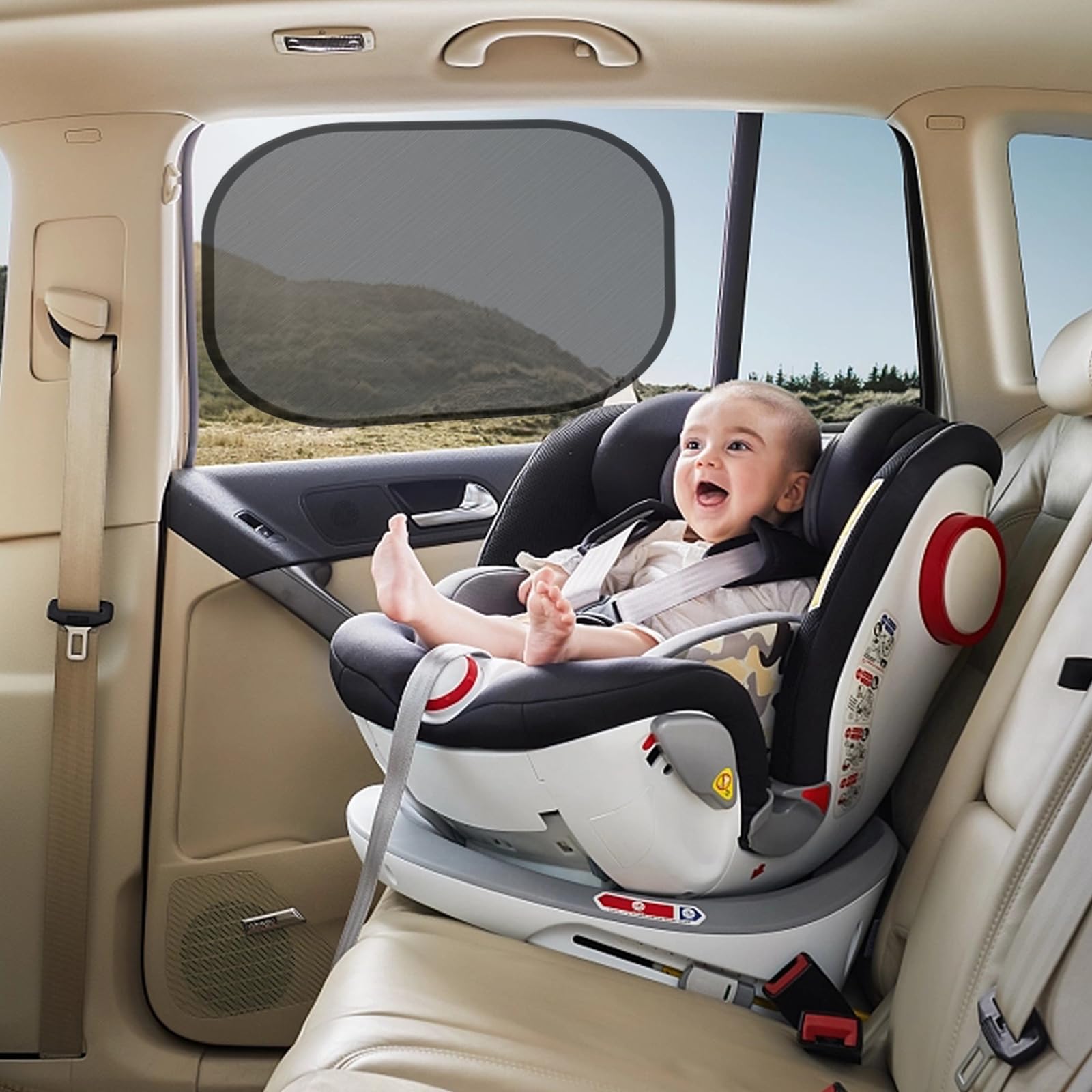 Autofenster-Sonnenschutz für Babys, 4 Stück, Sonnenschutz für Autofenster für Kinder, Auto-Sonnenschutz für Seitenfenster, Auto-Sonnenschutz für Babys vor UV und Sonnenblendung, Auto-Baby-Zubehör von AuyNeas