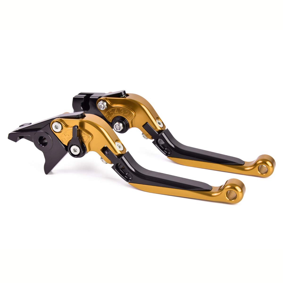 Bremshebel Klappbar Kupplungshebel Skalierbar CNC Motorrad Hebel für Aprilia RSV MILLE/R (2004-2008) Gold Schwarz von Auzkong