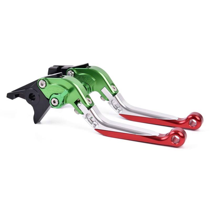 Bremshebel Klappbar Kupplungshebel Skalierbar CNC Motorrad Hebel für Benelli TNT 899 Cafe Racer (2010-2014), TNT 1130 Cafe Racer (2006-2014), TNT 899 Sport (2008-2015) Grün Silber von Auzkong