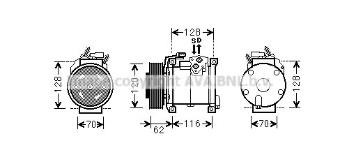 Kompressor, Klimaanlage AVA CRAK109 von Ava