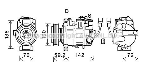 Kompressor, Klimaanlage AVA VNAK385 von Ava