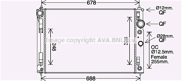 Kühler, Motorkühlung AVA DN2450 von Ava