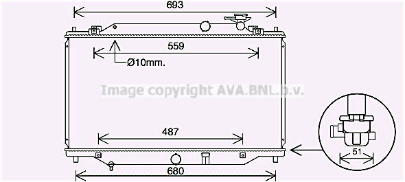 Kühler, Motorkühlung AVA MZ2269 von Ava