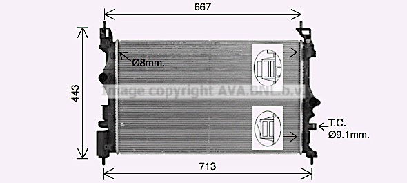 Kühler, Motorkühlung AVA OL2700 von Ava