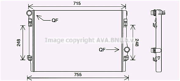 Kühler, Motorkühlung AVA VNA2336 von Ava