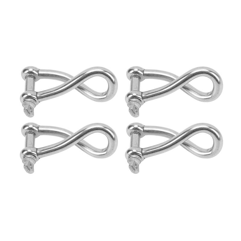 Avejjbaey 4 Stück Edelstahl Twist Schäkel Schraube Pin Schäkel Twisted Shackle Screw Pin Marine Grade Schäkel für Segeln von Avejjbaey