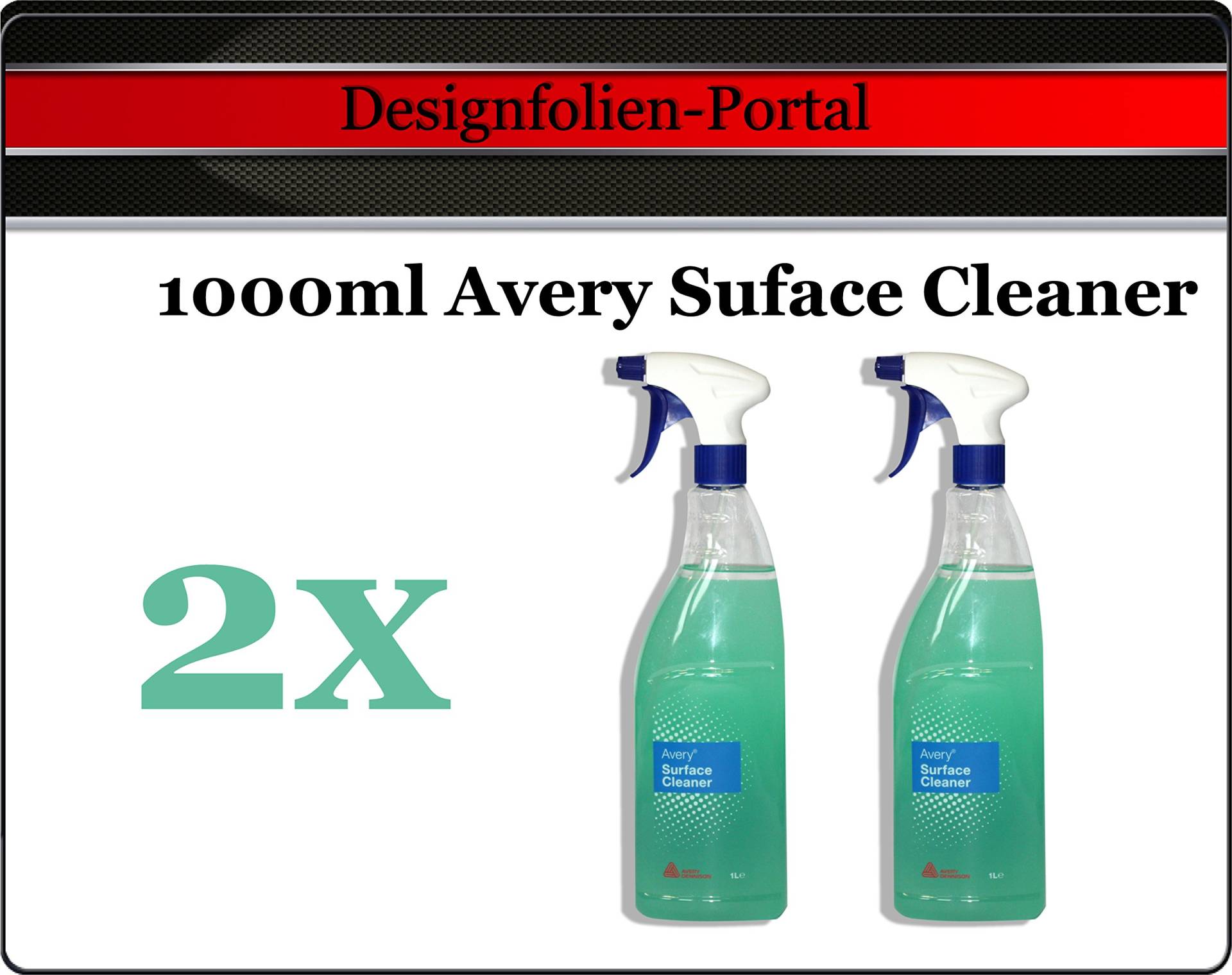 DaHici, Avery Surface Cleaner, Untergrundreiniger, Scheibenreiniger auf Alkoholbasic, Streifenfrei 1L x 2 Flaschen inkl. Sprühköpfe von Avery