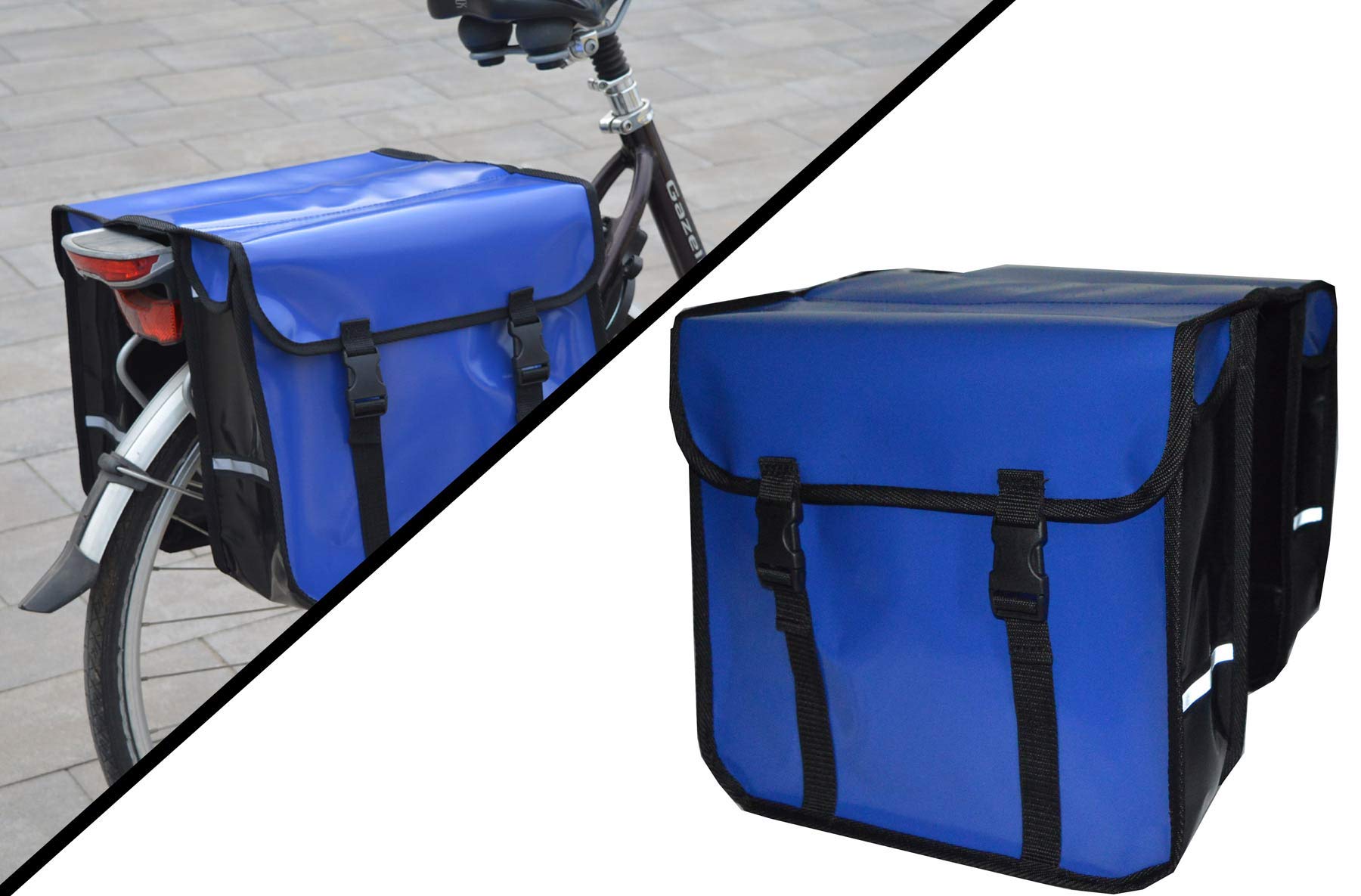 Aves-24 FAHRRADTASCHE Gepäckträgretache Fahrrad Doppel Tasche Gepäckträger 28L PCV (Blau) von Aves-24