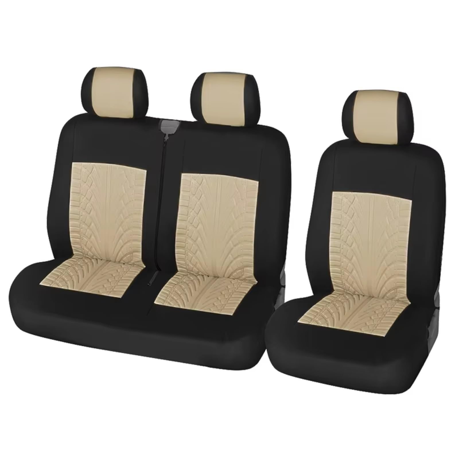 Autositzbezüge 2+1 Universal Autositzbezüge Schutz Für Transporter/Van Universal Polyester Stoff Autoplanen LKW Sitzbezüge Auto(BEIGE) von Avfpra