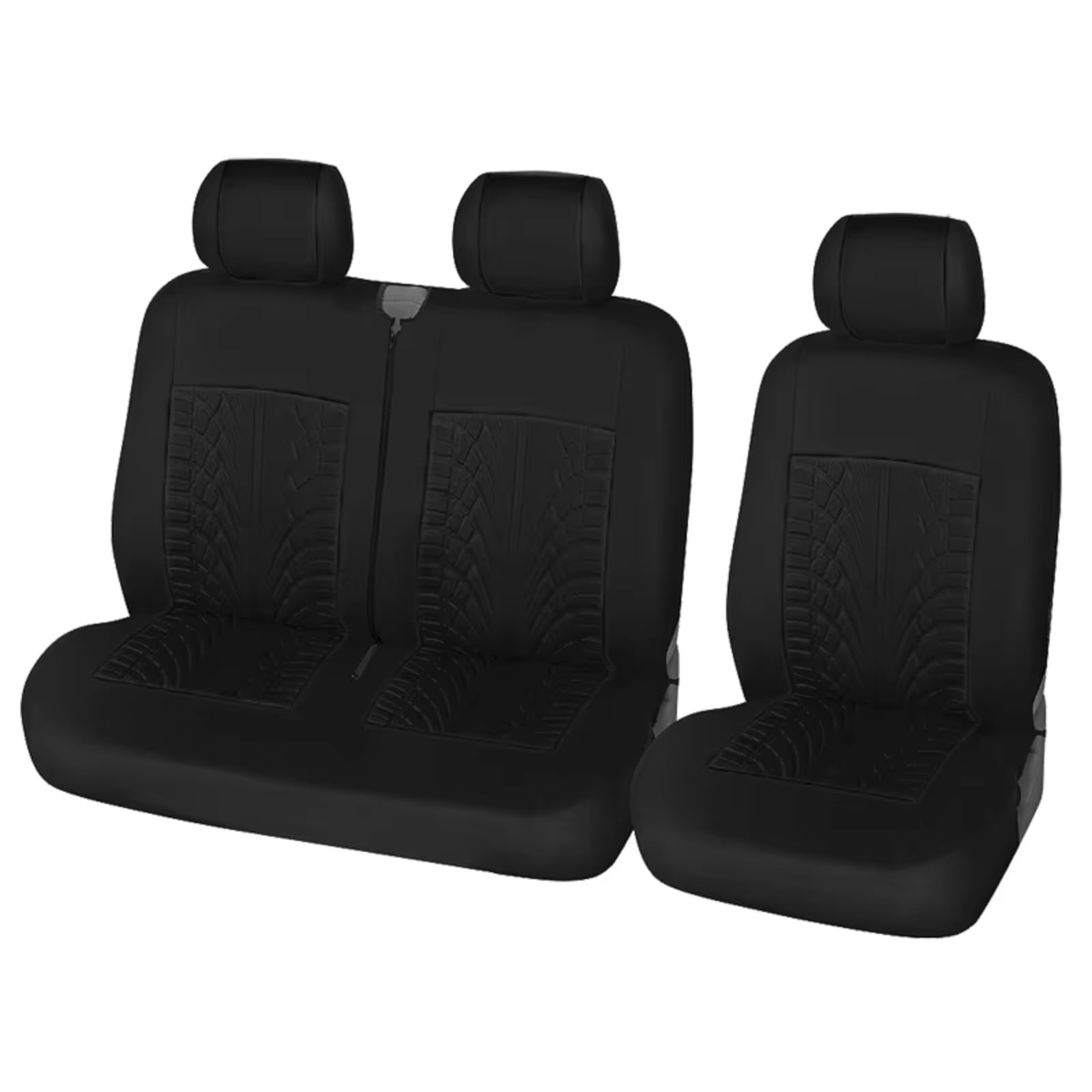 Autositzbezüge 2+1 Universal Autositzbezüge Schutz Für Transporter/Van Universal Polyester Stoff Autoplanen LKW Sitzbezüge Auto(Schwarz) von Avfpra