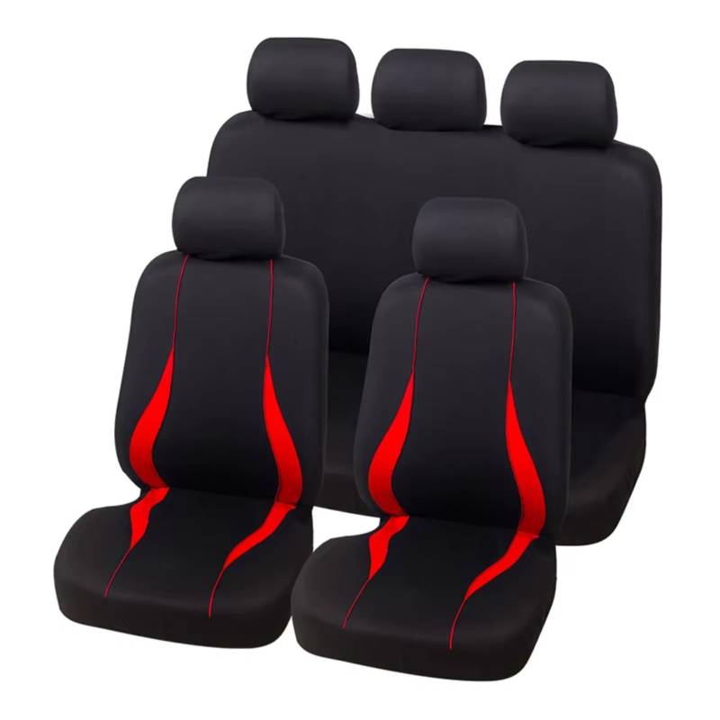 Autositzbezüge 9 Stück Für Nissan 2001 Autositzbezüge Auto Protect Covers Automotive Sitzbezüge Sitzbezüge Auto(H RED Full Set) von Avfpra