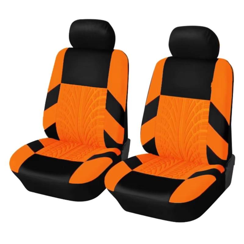 Autositzbezüge Autositzbezüge-Set Universell Passend Für Die Meisten Autos Bezüge Mit Reifenspur-Detail-Styling Autositzschutz Sitzbezüge Auto(C orange 2 Pieces) von Avfpra