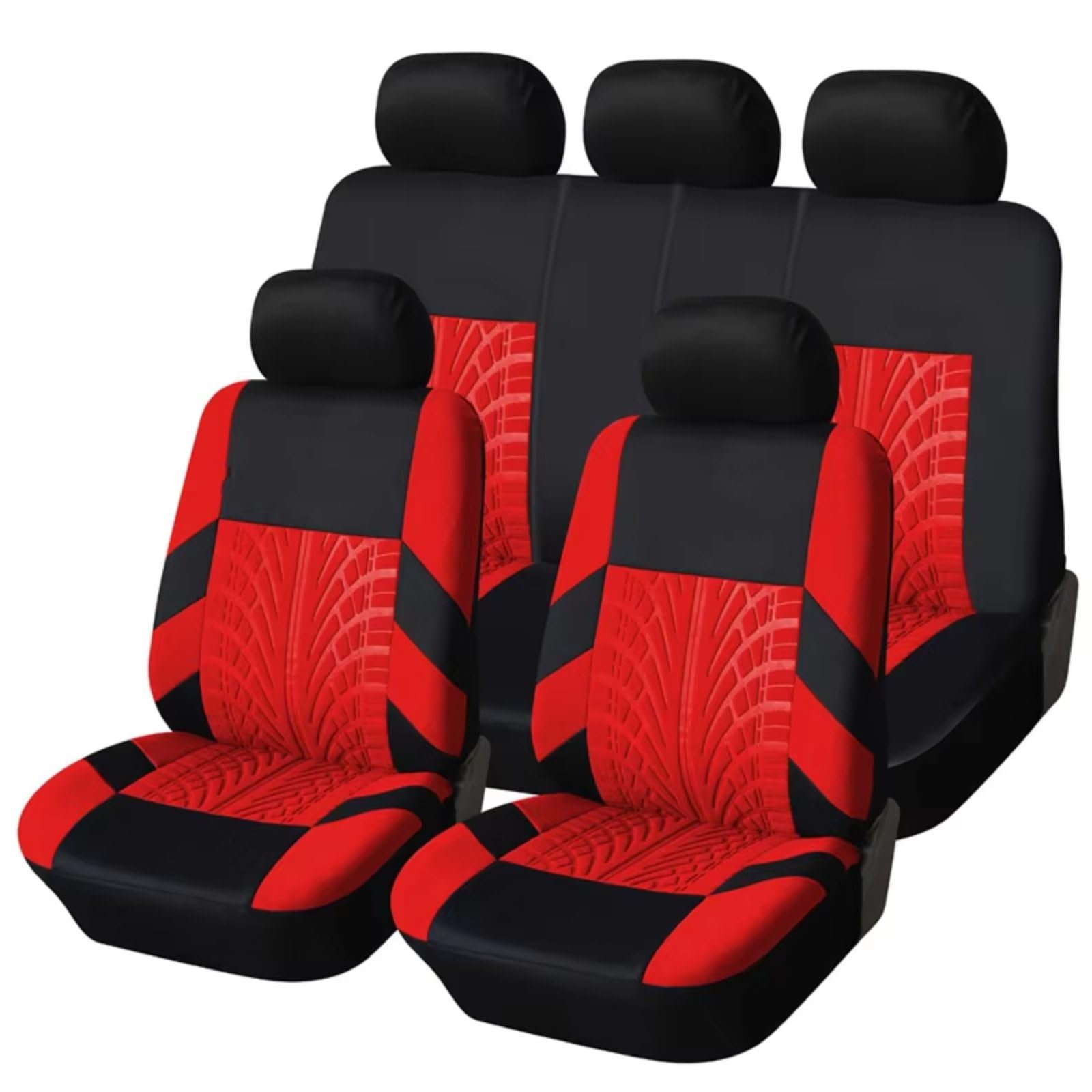 Autositzbezüge Autositzbezüge-Set Universell Passend Für Die Meisten Autos Bezüge Mit Reifenspur-Detail-Styling Autositzschutz Sitzbezüge Auto(T Red Full Set) von Avfpra