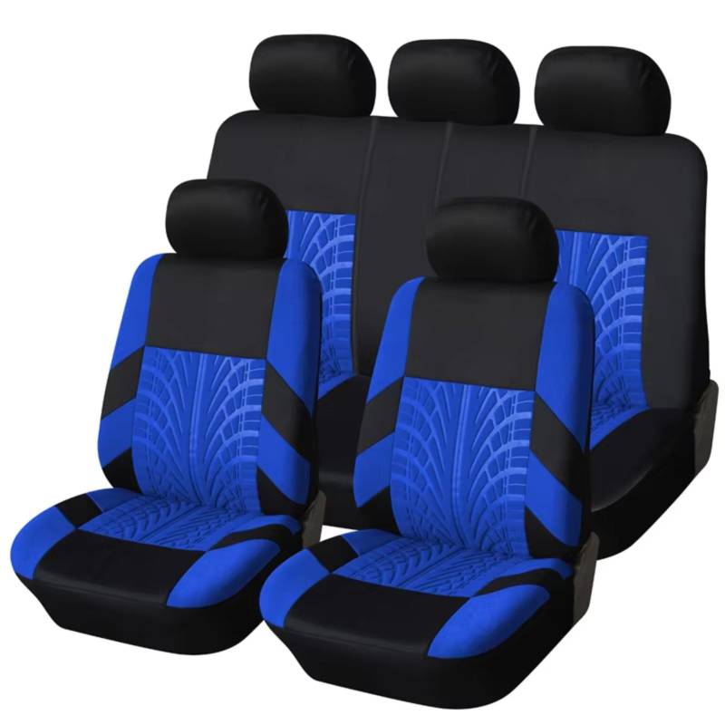 Autositzbezüge Autositzbezüge-Set Universell Passend Für Die Meisten Autos Bezüge Mit Reifenspur-Detail-Styling Autositzschutz Sitzbezüge Auto(U Blue Full Set) von Avfpra