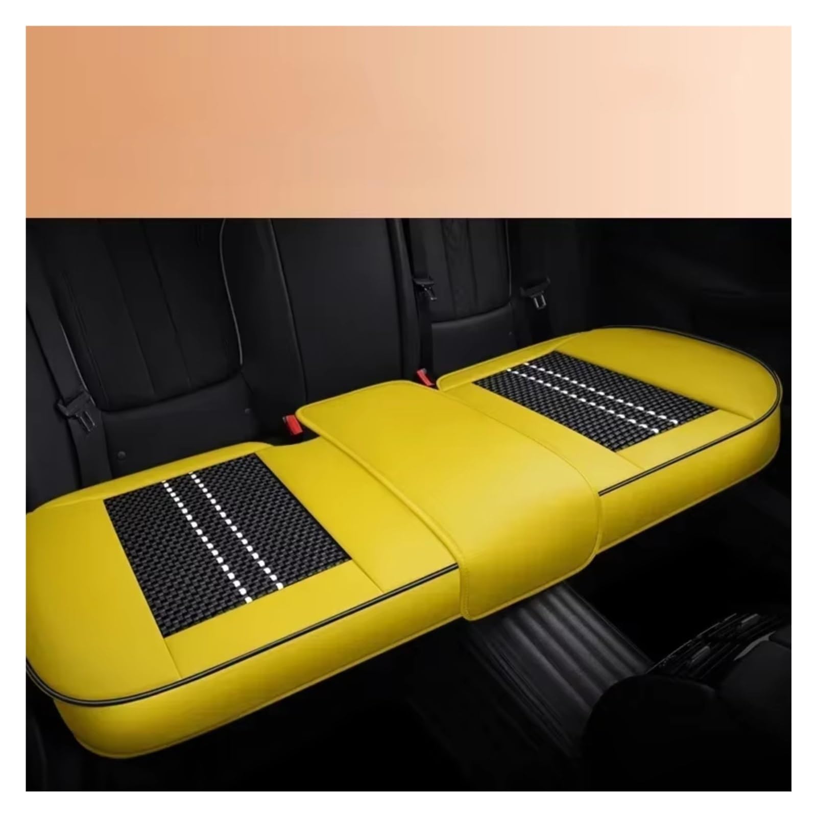 Autositzbezüge Für A3 Für Sportback A1 A4 A5 A6 A6L A7 A8 A8L Leder Auto Sitzbezug Kissen Sitzbezüge Auto(F Yellow Back Row) von Avfpra