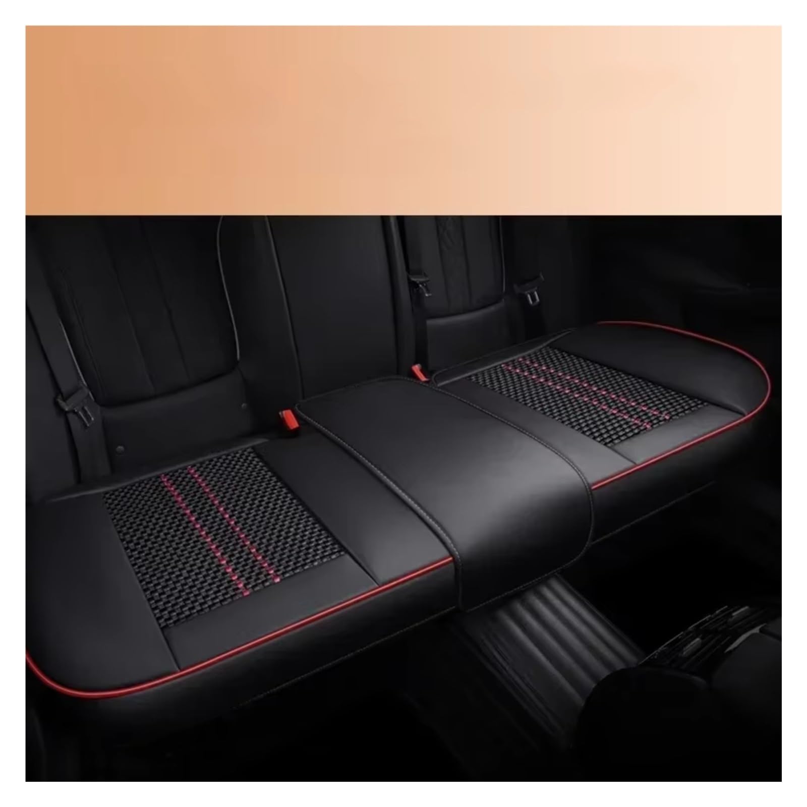 Autositzbezüge Für A3 Für Sportback A1 A4 A5 A6 A6L A7 A8 A8L Leder Auto Sitzbezug Kissen Sitzbezüge Auto(G Black red Back Row) von Avfpra