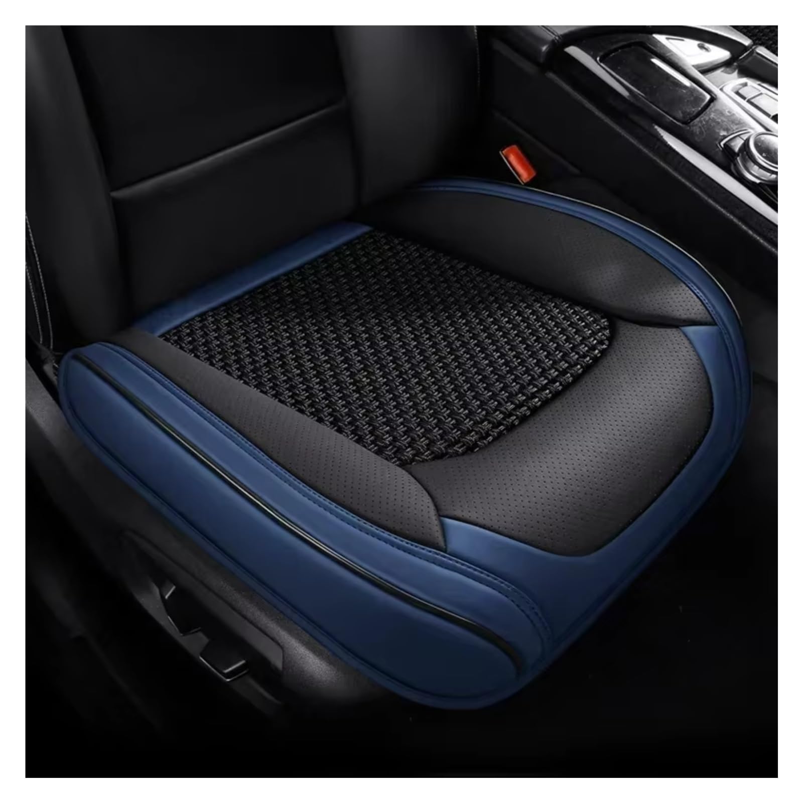 Autositzbezüge Für Alle Für Modelle Für Duster Für Kadjar Für Scenic Für Espace Für Fluence Für Koleos Autositzbezug 3D-Kissen Sitzbezüge Auto(H Black Blue 1 Seat) von Avfpra