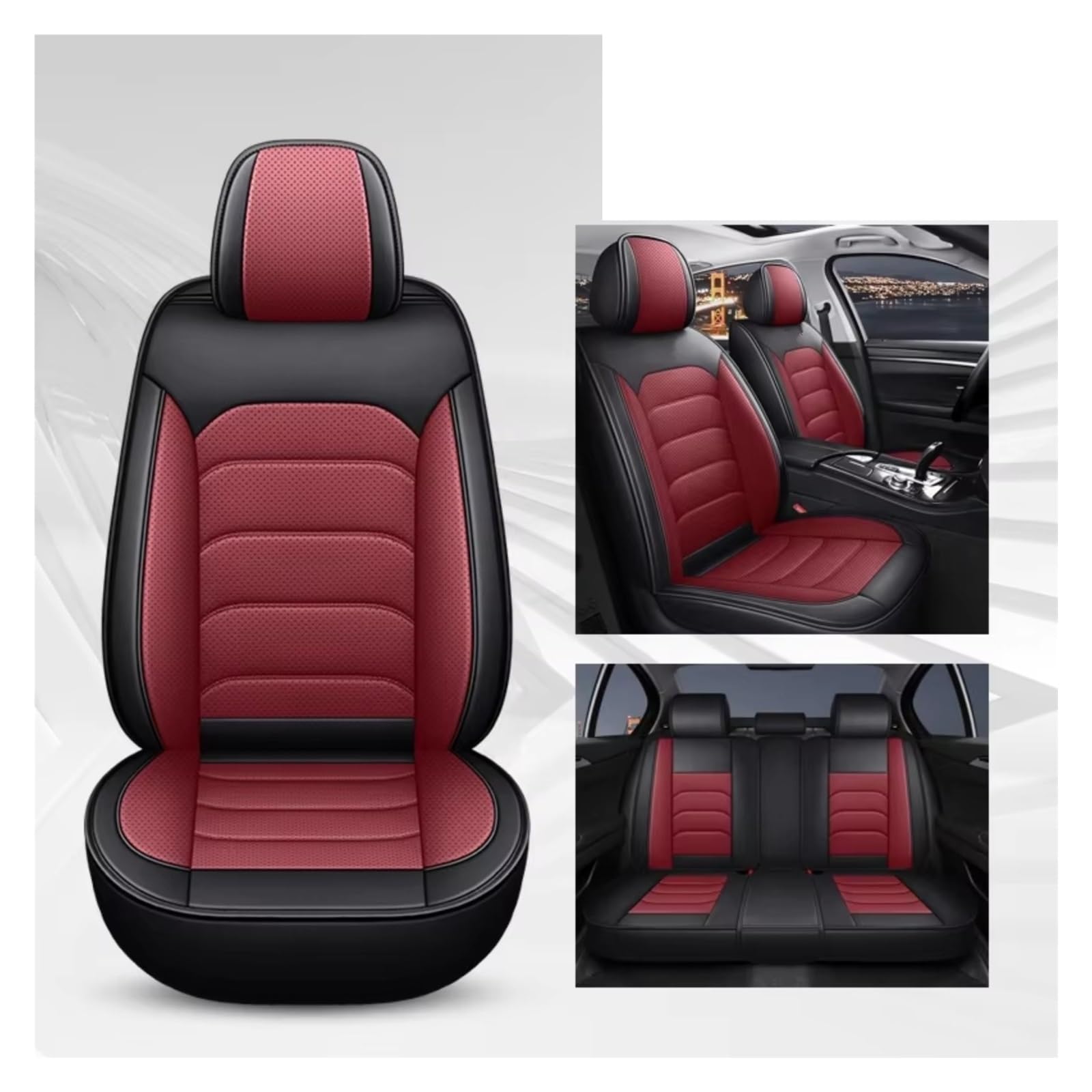 Autositzbezüge Für Benz C W204 W206 W203 S204 C205 Auto-Innendetails Sitzschutz Autositzbezug Sitzbezüge Auto(C Black red 5 Seat) von Avfpra