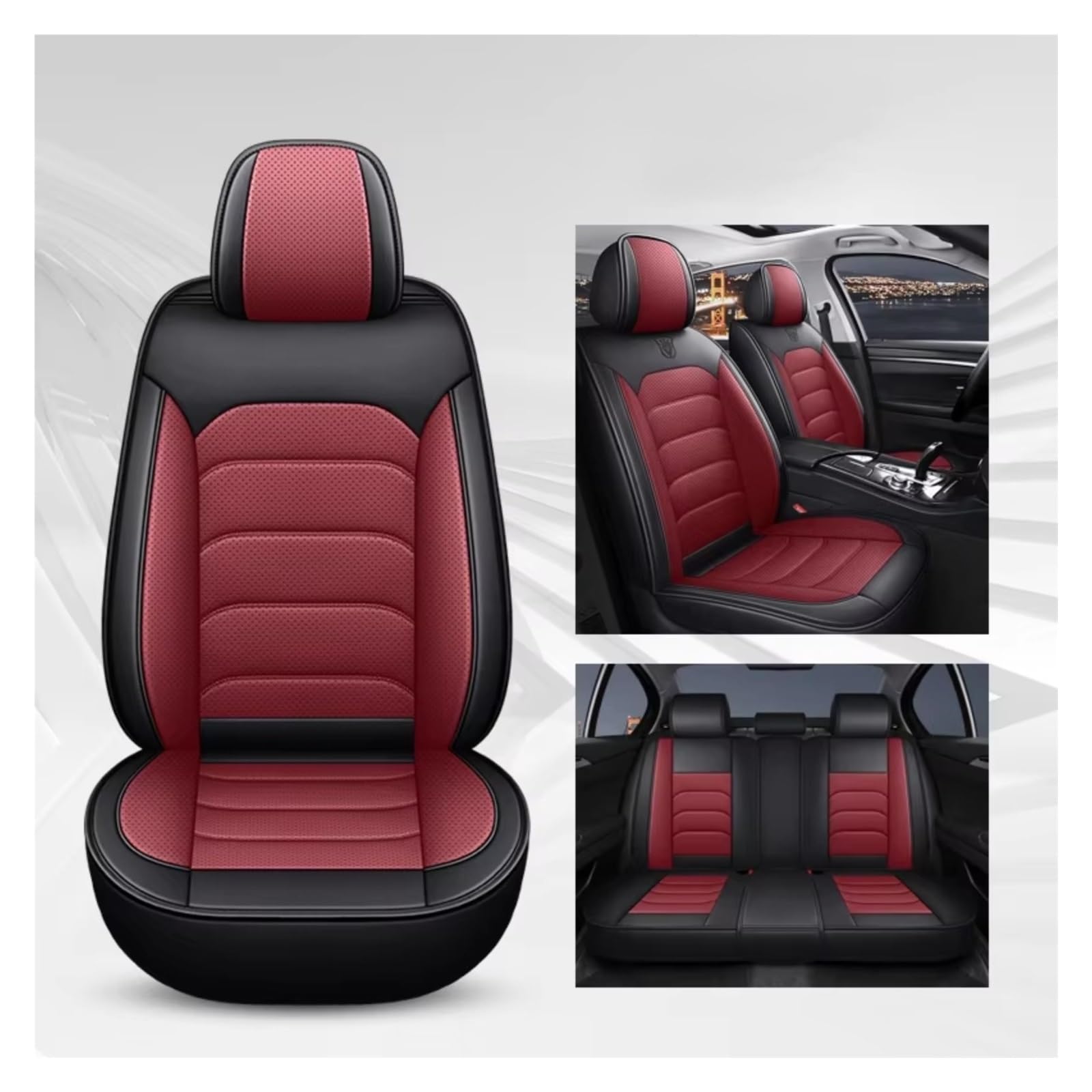 Autositzbezüge Für Benz Für GLA X156 H247 X247 Für GLB X247 Autositzbezug Autositzschutz Sitzbezüge Auto(C Black red 5 Seat) von Avfpra