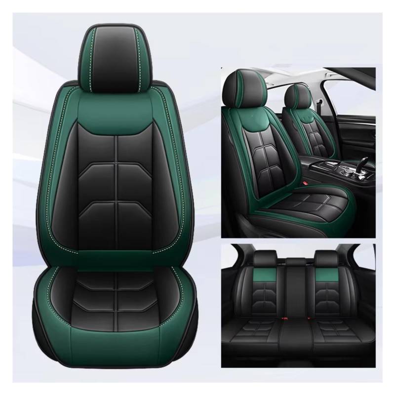 Autositzbezüge Für Chevrolet Für Cruze Für Blazer Für Captiva Für Camaro Für Aveo Für Malibu Für Equinox Auto Sitz Abdeckung Sitzbezüge Auto(E Black Green 5 Seat) von Avfpra