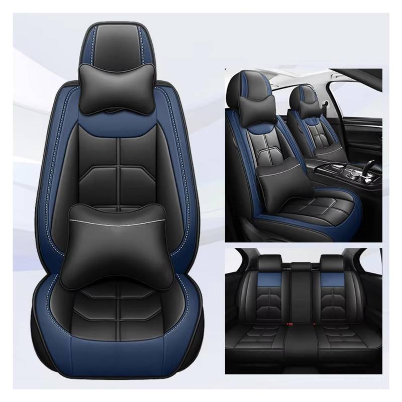 Autositzbezüge Für Ford Für Fiesta Für Fusion Für Mondeo Für Taurus Für Mustang Für Territory Für Kuga Für Expedition Auto Sitz Abdeckung Sitzbezüge Auto(M Black Blue 5 Seat) von Avfpra