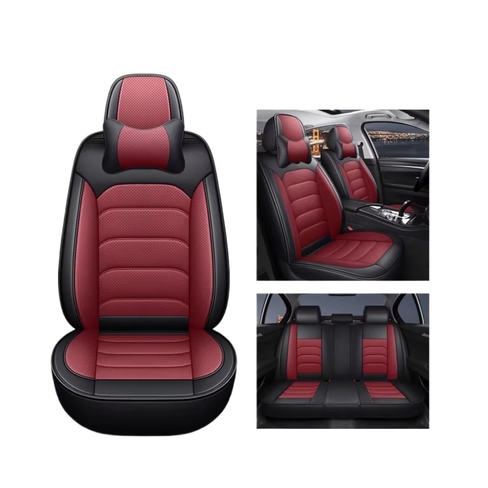 Autositzbezüge Für Für Passat Für Golf Für Touran Für Tiguan Für Sharan CC Für Caddy Für Variante UP Auto Sitz Abdeckung Sitzbezüge Auto(H Black Pillow) von Avfpra