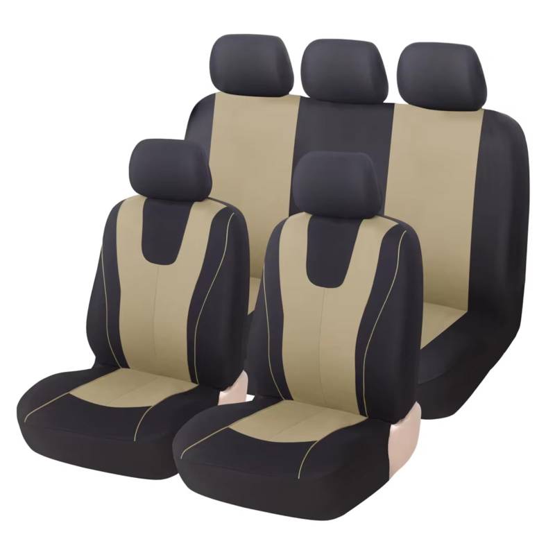 Autositzbezüge Für HYUNDAI-i40 Autositzbezug Stoff Schützen Sitzbezüge Blau Sitzbezüge Auto(B Full Set beige) von Avfpra