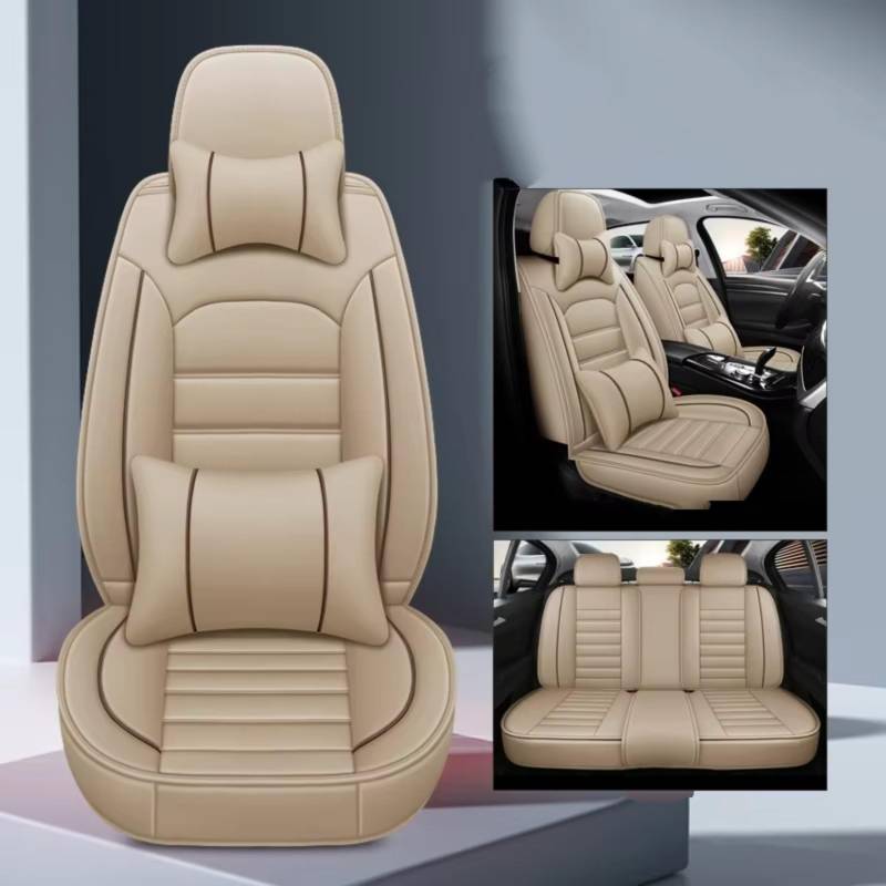 Autositzbezüge Für Hyundai Für Genesis Für Veracruz Für Matrix Für Coupe Für Azera Auto Innen Details Seat Protector Auto Sitz Abdeckung Sitzbezüge Auto(K Beige 5seat) von Avfpra