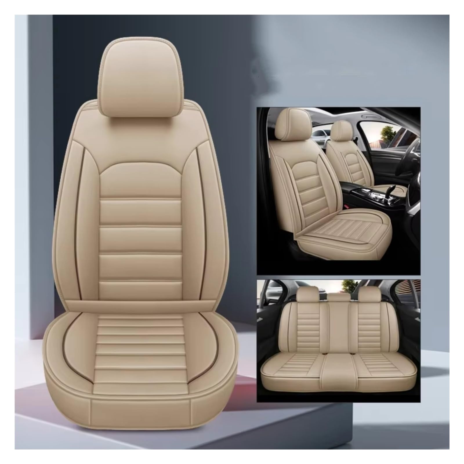 Autositzbezüge Für Peugeot 207CC 3008 307SW 308CC 308SW 4008 Auto-Innendetails Sitzschutz Autositzbezug Sitzbezüge Auto(F Beige 5seat) von Avfpra