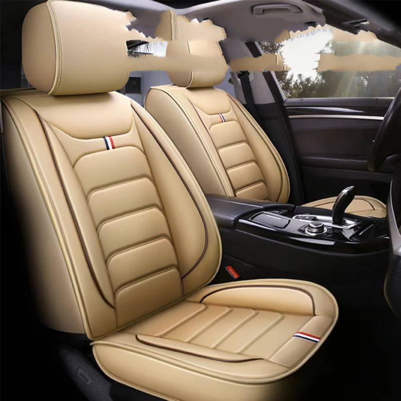 Autositzbezüge Für Polo Für Limousine Für Für Touran Für Touareg Für Passat B8 Für Jetta Auto Sitz Abdeckung Sitzbezüge Auto(G Beige Front) von Avfpra