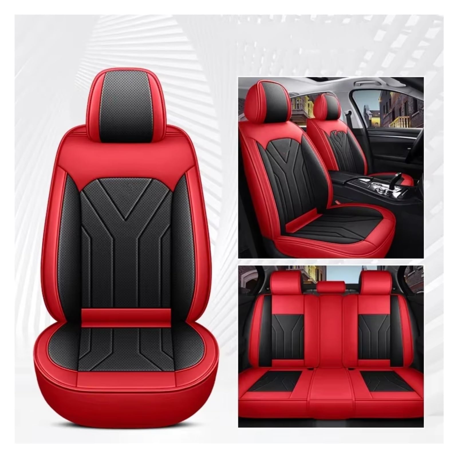 Autositzbezüge Für Serie 3 G20 G21 G28 4 F32 F33 F36 G22 G23 G26 Auto-Innensitzbezüge Sitzbezüge Auto(B Black red 5 Seats) von Avfpra