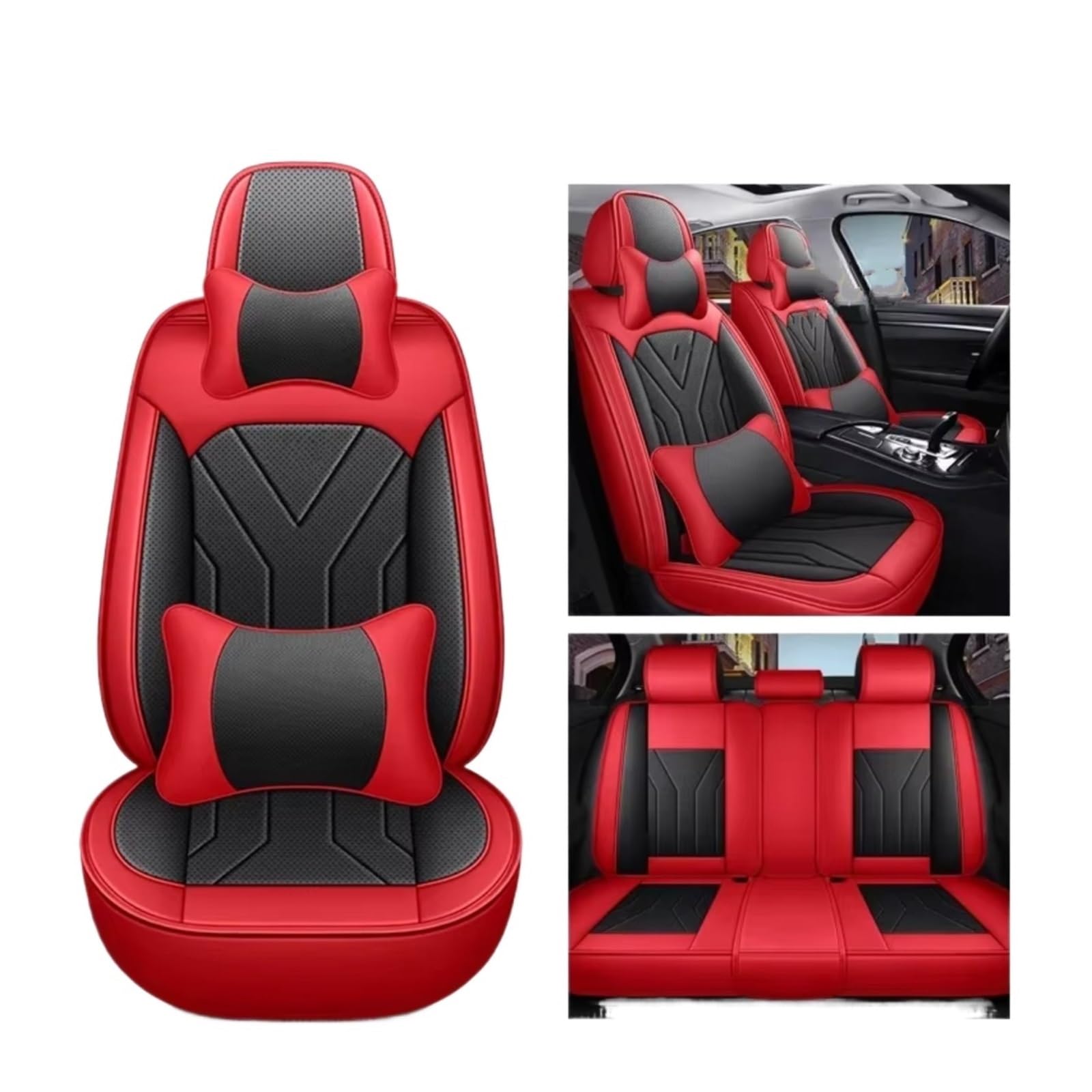 Autositzbezüge Für Serie 3 G20 G21 G28 4 F32 F33 F36 G22 G23 G26 Auto-Innensitzbezüge Sitzbezüge Auto(H Black red 5 Seats) von Avfpra